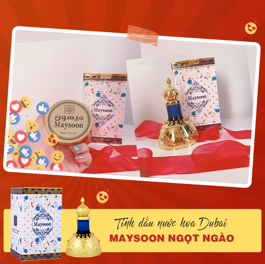 Tinh dầu nước hoa Dubai Maysoon dịu ngọt trong từng khoảnh khắc