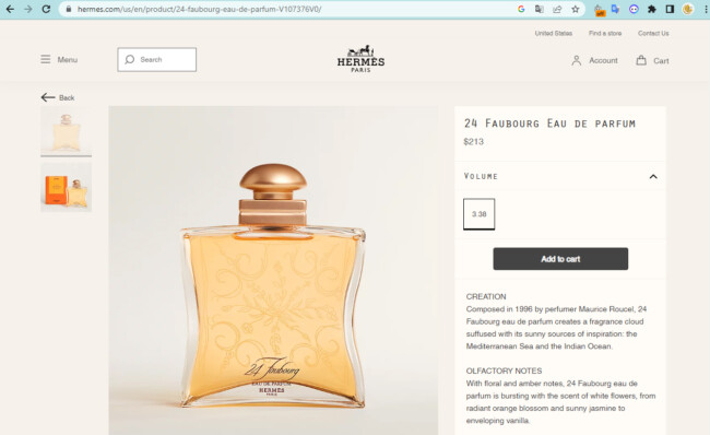 Giá nước hoa Hermes 24 Faubourg 100ml chính hãng tại trang chính hãng hermes.com | MP Dubai cung cấp thông tin